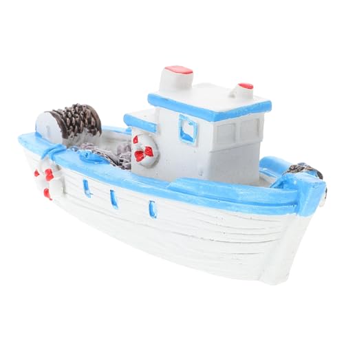 DECHOUS Kleine Fischerboot - Ornamente dekoratives Segelbootmodell Boote Desktop - Segelboot - Ornament Schiffswrack Miniaturen Boot - Kuchen - Topper Mini - Segelboot nautische Miniaturfiguren Harz von DECHOUS