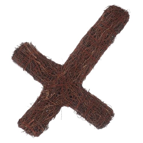 DECHOUS Kruzifix Wandkreuz Aus Rattan Mit Kreuzkranzrahmen Für DIY-Dekoration Rustikales Wanddekor Für Ostern Halloween Und Religiöse Anlässe Einfach Aufhängbar Und Vielseitig von DECHOUS