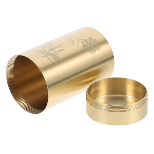 DECHOUS Messing Teedose Mit Deckel Luftdichter Teekannister Für Lose Teeblätter Vielseitiger Metallbehälter Für Küche Und Dekoration Elegantes Design Für Teeliebhaber von DECHOUS
