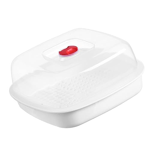 DECHOUS Mikrowellen-Dampfgarer mit Deckel, praktisches Küchen-Dampfwerkzeug für Gemüse, Fisch, Reis und Knödel, einzelnes hitzebeständiges Dampfgestell für das Kochen zu Hause von DECHOUS