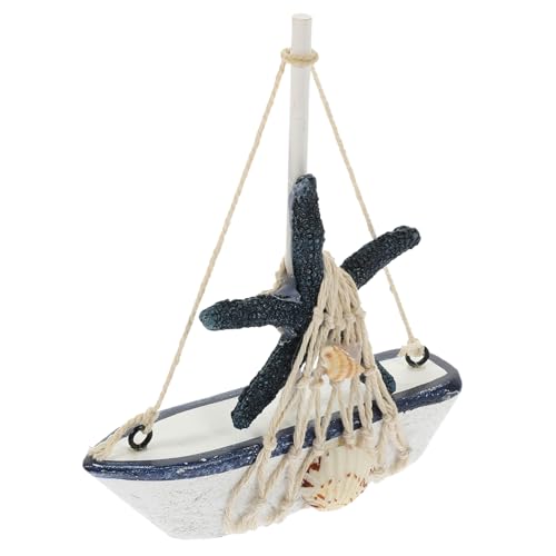 DECHOUS Holz Segelboot Modell Desktop Nautische Ornament Mediterranen Stil Für Wohnzimmer von DECHOUS