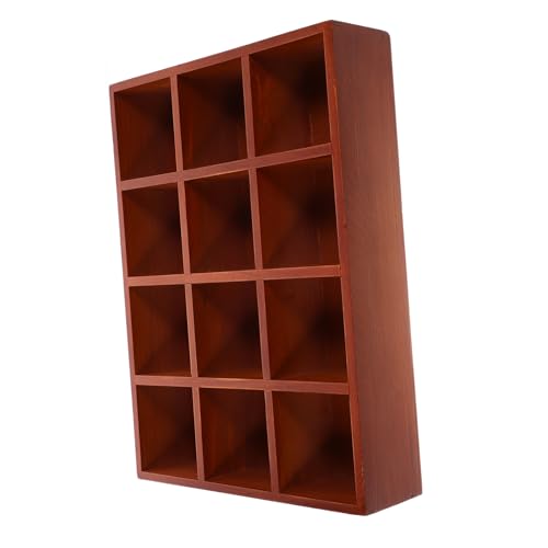 DECHOUS Rustikales Wandregal aus Holz mit Fächern Vielseitiges Ausstellungsregal für Kleine Gegenstände Dekoratives Regal für Zuhause und Langlebig Modern von DECHOUS