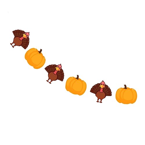 DECHOUS Thanksgiving Paper Banner mit Kürbis und Truthahn Bunte Party Dekoration Einfach an Fenster Tür oder Wand zu Hängen Lebendige Farben für Festliche als Foto Hintergrund von DECHOUS