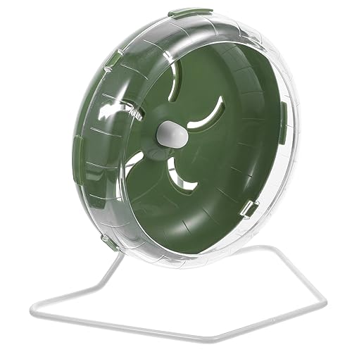 DECHOUS Ultra Laufrad mit Weißem Standfuß Geräuscharmes Hamsterrad für Hamster Meerschweinchen Chinchilla und Igel Transparentes Kleintier Trainingsrad Scharfe Kanten von DECHOUS