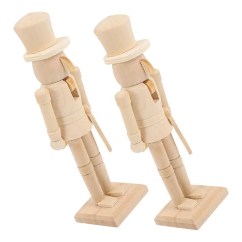 DECHOUS Unlackierter Nussknacker aus Holz, Soldat, Ornament, Weihnachten, Basteln, blanko, Figuren für Urlaubsdekoration und Weihnachtsdekoration, 2 Stück von DECHOUS