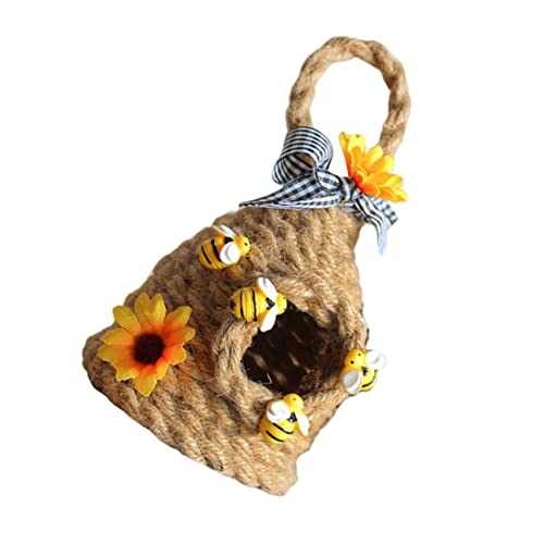 DECHOUS Waben-Ornament Bienenstock Vogellebensraum Wabendekor Für Zu Hause -Nest Parteibevorzugung Wabenschaukelnest Dekorativer Vogel Tagesvorräte Requisiten Ländlich Hanfseil Frau von DECHOUS