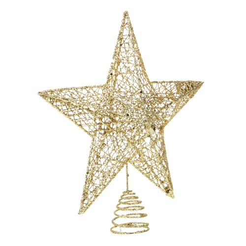 DECHOUS Weihnachtsbaumspitze Stern Aus Mit Glitzer Fünfzackiger Goldener Weihnachtsbaum Schmuck Für Festliche Baumdekoration DECHOUS Weihnachtsbaumspitze Stern Aus Mit Glitzer Fünfzackiger Goldener Weihnachtsbaum Schmuck Für Festliche Baumdekoration von DECHOUS