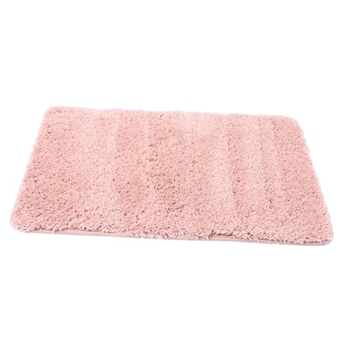 DECHOUS rutschfeste Weiche Badematte aus Saugfähigem Polyester Waschbarer Badteppich für Badezimmer und Eingangsbereich Strapazierfähiger Flauschiger Badvorleger in Rosa von DECHOUS