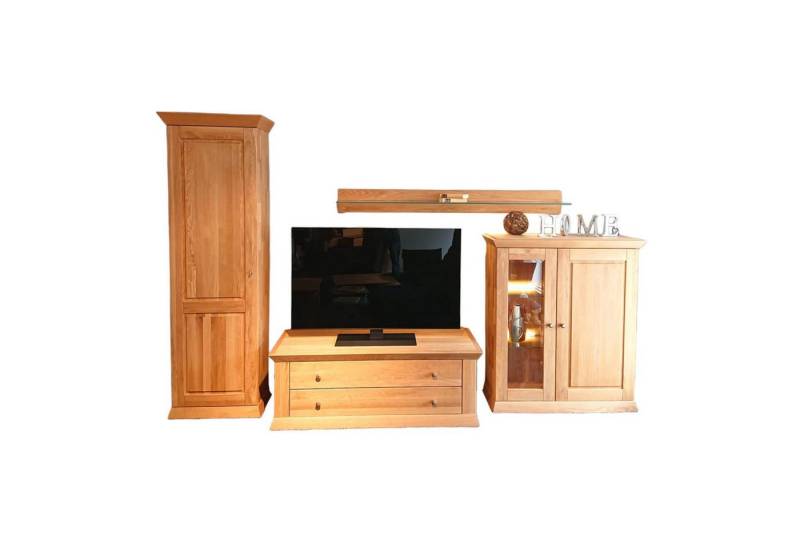 DECKER Anbauschrank Anbauwand Prato Eiche Massiv Mit Beleuchtung von DECKER