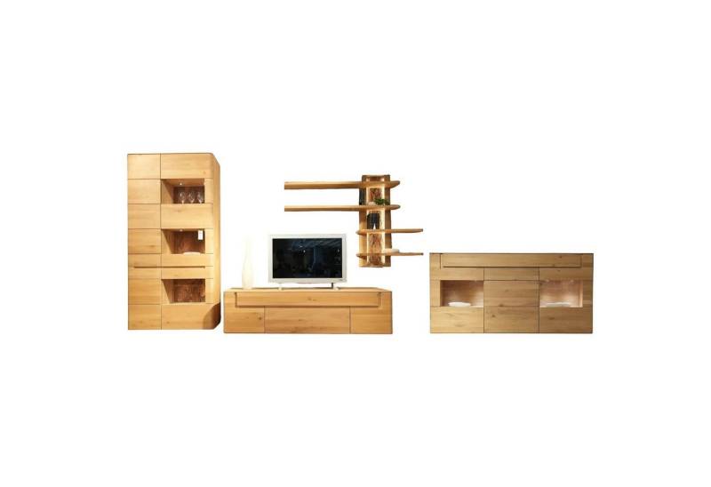 DECKER Anbauschrank Wohnwand Lavaro Wildeiche Bianco Massiv Geölt Mit Sideboard Und von DECKER