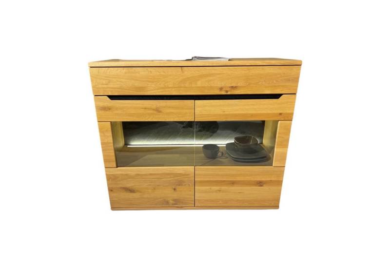DECKER Sideboard Sideboard Ameno Wildeiche Massiv Bianco Geölt Inklusive LED von DECKER
