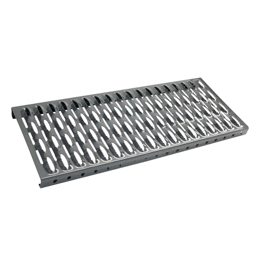 Decket Laufrost für Dach & Schornstein, Dachtritt aus Stahlblech, Korrosions- und Witterungsbeständig, Trittfläche zur Bewegung auf dem Dach, Laufgitter für Dachbewegung, 40 cm Länge, Schwarzgrau von DECKET