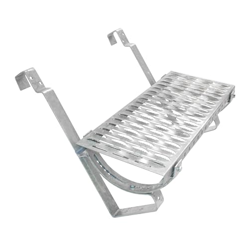 Decket Laufrost für Dach & Schornstein, Komplettset Typ L mit Dachtritt, Haltern, Befestigungen & Befestigungsschrauben, Trittfläche zur Bewegung auf dem Dach, Laufgitter, 150 cm Länge, Verzinkt von DECKET