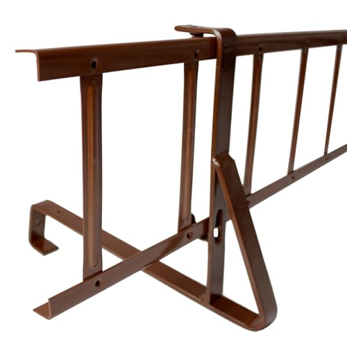 Decket Schneegitter 2,4 m x 200 mm Typ S, Schneeschutz für Dach, Komplettes Set mit 2x 1,2 m Schneefanggitter, 6x Schneefanggitterstützen & 4x Verbindern, Schneefangsystem aus Stahl, Braun von DECKET