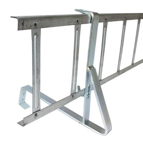 Decket Schneegitter 3,0 m x 200 mm Typ S, Schneeschutz für Dach, Komplettes Set mit 2x1,5 m Schneefanggittern, 4x Schneefanggitterstützen & 4x Verbindern, Schneefangsystem aus Stahl, Feuerverzinkt Decket Schneegitter 3,0 m x 200 mm Typ S, Schneeschutz für Dach, Komplettes Set mit 2x1,5 m Schneefanggittern, 4x Schneefanggitterstützen & 4x Verbindern, Schneefangsystem aus Stahl, Feuerverzinkt von DECKET