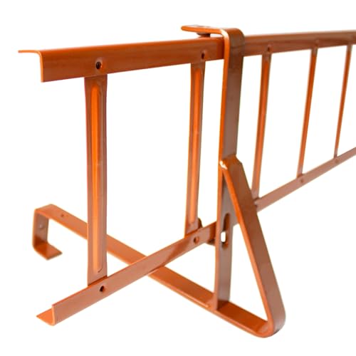 Decket Schneegitter 3,0 m x 200 mm Typ S, Schneeschutz für Dach, Komplettes Set mit 2x1,5 m Schneefanggittern, 4x Schneefanggitterstützen & 4x Verbindern, Schneefangsystem aus Stahl, Ziegelrot von DECKET