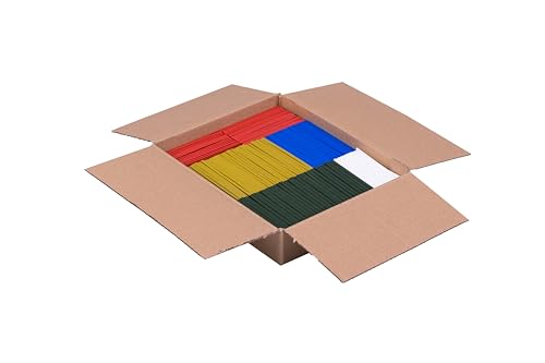 DECKLINE Abstandshalter Kunststoff - 300 Stück - 34 x 100 mm - Im Set: 1, 2, 3, 4, 5 mm - MIX Distanzklötze für Fußböden, Fenstern und Türen - Verglasungsklötze - Unterlegplatten von DECKLINE