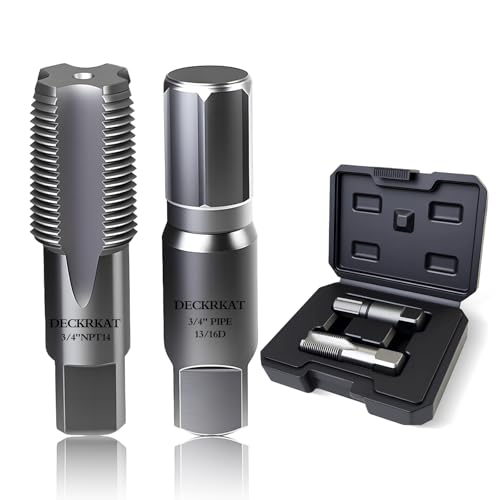 DECKRKAT 1,9 cm NPT-Rohrgewindebohrer und Abzieher Kombi-Set, 2-in-1, robuster Karbonstahl für saubere Gewinde und gebrochene Rohre, mit Koffer, Klempner, Mechaniker, Heimwerker DECKRKAT 1,9 cm NPT-Rohrgewindebohrer und Abzieher Kombi-Set, 2-in-1, robuster Karbonstahl für saubere Gewinde und gebrochene Rohre, mit Koffer, Klempner, Mechaniker, Heimwerker von DECKRKAT
