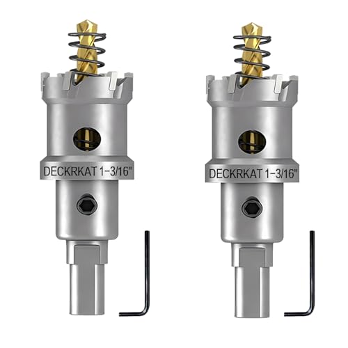DECKRKAT TCT-Lochsägen für Hartmetall, strapazierfähig, 30 mm, Wolframkarbid-Lochschneider-Set mit federbelasteten Zentrierbohrern für Edelstahl, Metall, Eisen und Kunststoff, 2 Stück. von DECKRKAT
