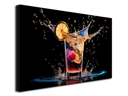 DECLINA, Küchen Bild Deko Bild Leinwand Druck Leinwand Küche Cocktail, 100x60cm von DECLINA