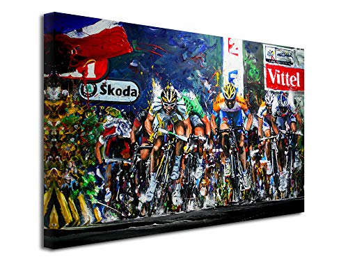 DECLINA Dekoration für Schlafzimmer, Wandbild, Designbild, Wandbild, Dekobild, Tour de France, Reproduktion, Künstler, Remi Bertoche, 100 x 60 cm von DECLINA