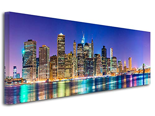 DECLINA Wandbild, Leinwand, Wohnzimmer-Deko, Dekoration, New York City, 80 x 30 cm, Leinen, Mehrfarbig, 80x30 cm von DECLINA