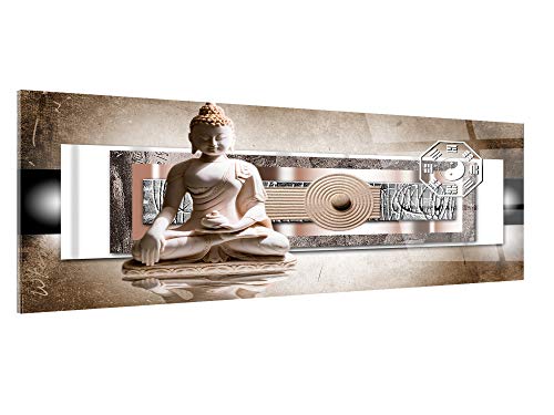 Delina Bild aus Plexiglas Garten Zen Buddha mehrfarbig – Druck Glas Acryl Zen – Wanddekoration für Dekoration Haus, Küche, Wohnzimmer, Schlafzimmer, Büro – 120 x 50 cm von DECLINA