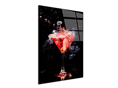 Delina Plexiglas Cocktail Rot – Druck Glas Obst und Farben – Wanddekoration für Dekoration Haus, Küche, Wohnzimmer, Schlafzimmer, Büro – 30 x 50 cm von DECLINA