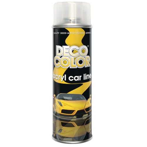 DECO COLOR 1 Stück ACRYL CAR LINE KLARLACK GLÄNZEND 500ml passend für Lackspray Metallic (1 Dose 500ml Klarlack Glänzend) von DECO COLOR