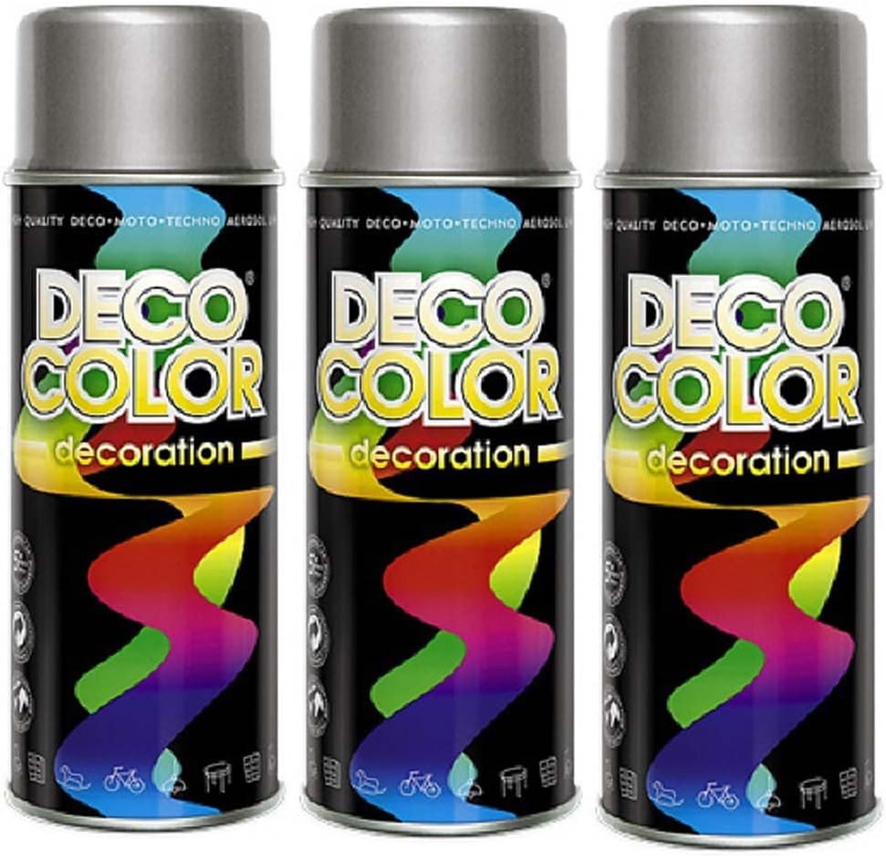 DECO COLOR Sprühlack 3er Sparpack Lackspray GLANZ nach RAL 400ml Farbe frei wählbar von DECO COLOR