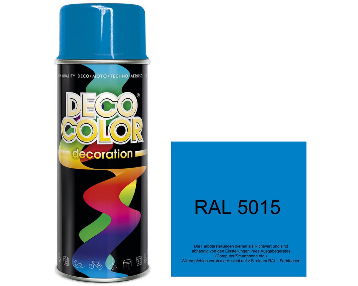 DECO COLOR Sprühlack Lackspray GLANZ nach RAL 400ml Farbe frei wählbar von DECO COLOR