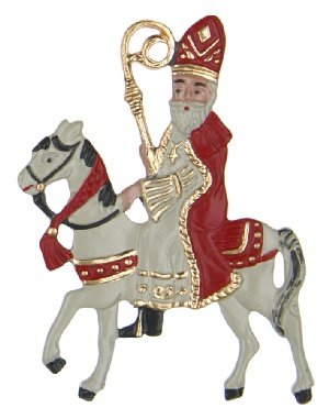 Zinnfigur Nikolaus auf Pferd von DECO DIRECT