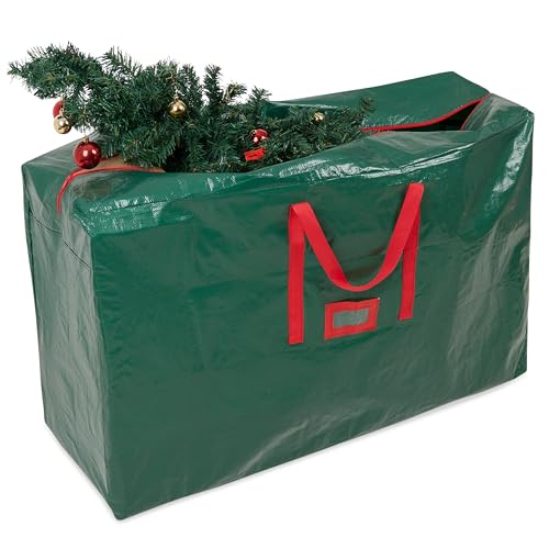 Weihnachtsbaum Lagerung Christmas Tree Aufbewahrungstasche mit Reißverschluss & Tragegriff, Tannenbaum Boxen Aufbewahrung (Grün 120 cm) von DECO EXPRESS