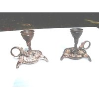 Set Aus 2 Handgefertigten Kerzenleuchtern Bronze Den 1960Er Jahren von DECOETCOLLECTION