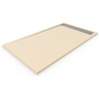 Decohor - Duschtasse aus Harz mit Rahmen quarz premium - Ventil und Geschenkgitter - Beige Ral. 1015 70X90CM von DECOHOR