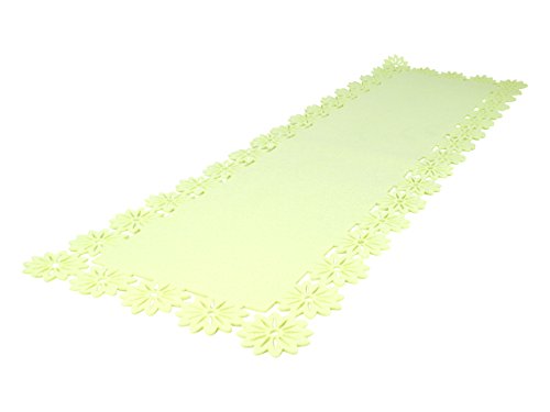 DECOLINE Filz Tisch-Deckchen Blumenbordüre 30 x 100cm beige 4 Stück von DECOLINE