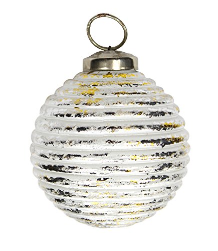 DECOLINE Glas Weihnachtskugeln 4 Stück Strudel Ø 8cm Silber/Gold von DECOLINE