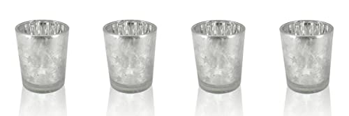 Decoline Teelicht-Halter 4 Stück aus Glas Silber von Giaeyhm