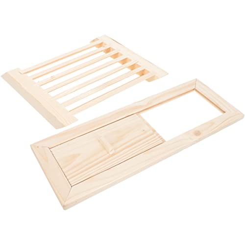 DECOMELODY 1 Satz Sauna Lüftungsgitter mit Holzjalousien Hochtemperaturbeständiges Belüftungszubehör für Sauna und Dampfbäder zur Verbesserung Luftzirkulation von DECOMELODY