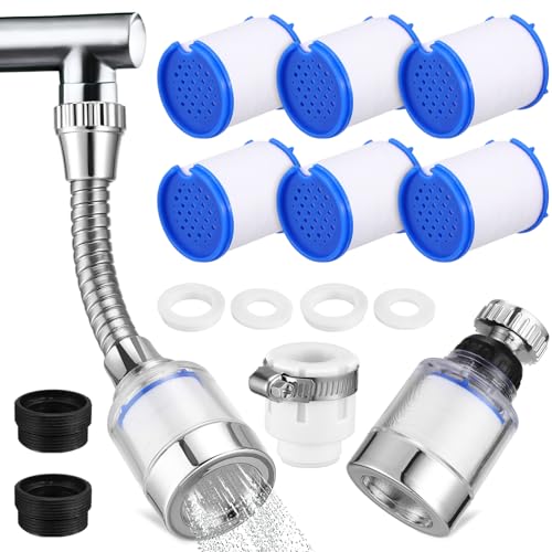DECOMELODY 1 Satz Wasserhahnfilter mit Ersatzfiltern Abnehmbarer Wasserfilter für Küche und Bad Installieren Drehbar Effizient für Trinkwasser und von DECOMELODY