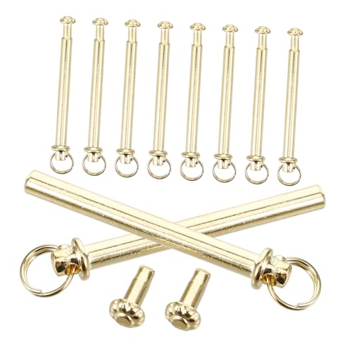 DECOMELODY 10 Sätze Teiliges Faltbarer Fächer Ersatzwelle Metallnieten mit Mutter Polierte Goldfarbene Fächernägel für Einfache Reparatur und Langlebige Handfächerwartung von DECOMELODY