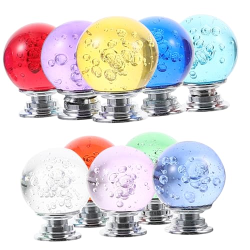 DECOMELODY 10 Stk Teiliges Bunte Kristall Möbelknöpfe mit Blasen design Einzelnes Loch Dekorative Schubladengriffe aus Metall und Kristall für Schränke Kommoden Kleiderschränke Einfache von DECOMELODY