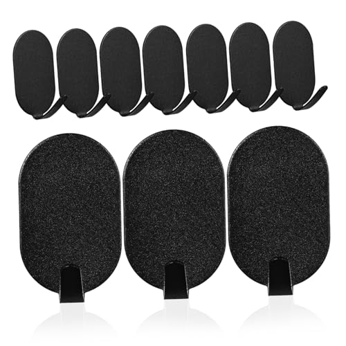 DECOMELODY 10 Stück Edelstahlhaken Haken Für Duschwand Klebehaken Kleiderhaken Duschbügel Klebehaken Zum Aufhängen Schwarz von DECOMELODY