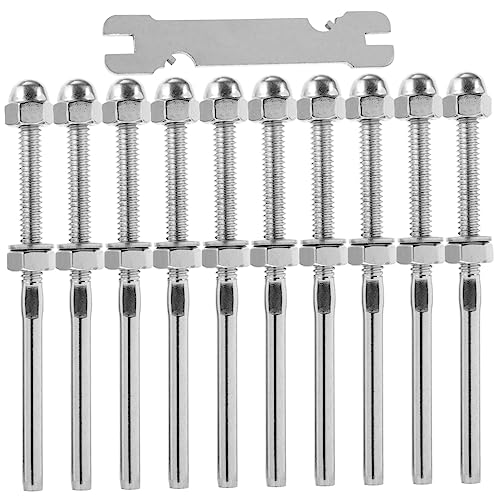 DECOMELODY 10 Stück Kabelschrauben für Geländer Tensioner und Montagesatz für Decks und Innenräume Einfache Installation und Vielseitig Verwendbar DECOMELODY 10 Stück Kabelschrauben für Geländer Tensioner und Montagesatz für Decks und Innenräume Einfache Installation und Vielseitig Verwendbar von DECOMELODY