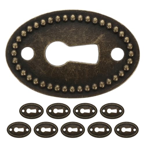 DECOMELODY 10 Stück Oval Abdeckplatten für Vintage Möbel Dekorative Schlüsselplatten für Kommoden und Schränke Vielseitige Einsatzmöglichkeiten Elegantes Design von DECOMELODY