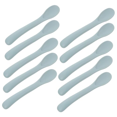 DECOMELODY 10 Stück Teiliges Babyspeiselöffel Gebogen Flexible Lernlöffel für Kleinkinder zur Selbstständigen Fütterung frei Sanft zu Babyzähnen für Brei Suppe Dessert von DECOMELODY
