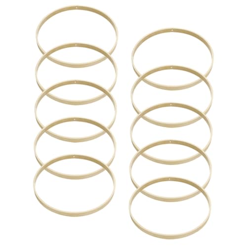 DECOMELODY 10 Stück Teiliges Bambusringe für Makramee Blumenkranz Diy Basteln Hochzeit Deko Fensterhänger Wandbehang Natürliche Bastelmaterialien von DECOMELODY