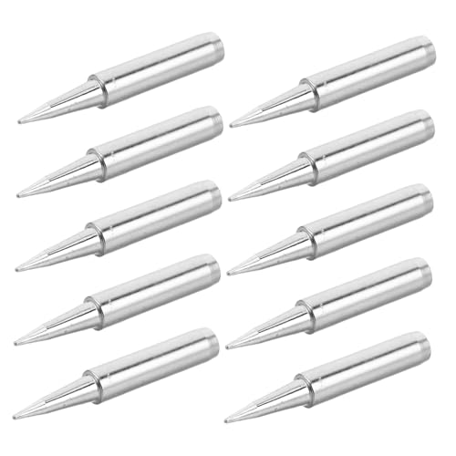 DECOMELODY 10 Stück Teiliges Bleifreies Lötkolbenspitzen Ersatzset Verschleißfest Präzise Steuerung Kompatibel mit Mehreren Lötstationen Schnelle Montage für Feine Elektronikreparaturen von DECOMELODY