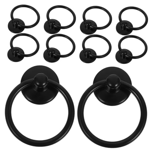 DECOMELODY 10 Stück Teiliges Metall Ring Schrankgriffe Schubladengriffe Einloch Möbelknöpfe Kommode Türgriffe Vintage Design Robust Einfach zu Montieren von DECOMELODY