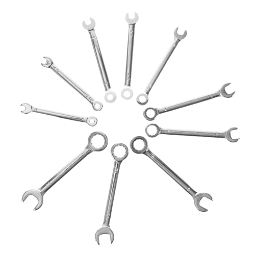 DECOMELODY 10 Stück Teiliges Mini Gabel und Ringschlüssel Kompakt Leicht Multifunktional Metrisch für Auto und Heimreparaturen Enger Raum Ergonomisch Vielseitig Einsetzbar von DECOMELODY